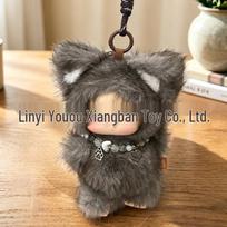 Adorable White Fox Enamel Pendant Plush Bag Charm - Perfect Birthday Gift for Girlfriend