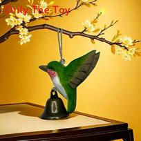 Handcrafted Wooden Hummingbird Tabletop Ornament With Colorful Finish For Special Occasions Style C