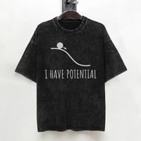 I Have Potential Energy Funny Physics Math Jokes T Shirts Washed Short Sleeve Oversize TShirts for Men Women Streetwear Tees S