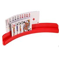 Two-Layer Card Holder Expandable ABS Playing Cards Holders Portable Multi-Functional Expandable Card Holder raudona