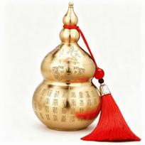 Mini Size Feng Shui Gourd Ornament Chinese-Style Open-Top Design Brass Feng Shui Gourd with Tassel Pendant Symbol Of Good Luck raudona