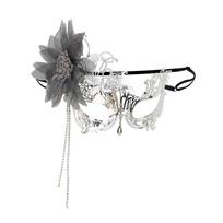 Adjustable Half Face Mask Elastic Strap Dress Up Mask Easy To Wear Party Mask  Halloween Mask Silver