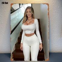 White Tight Ladder Wall Art x Inch Metal Sign for Living Room 20x30cm（7.8x11.8inch）