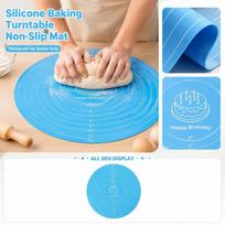 Thick Silicone Baking Non- Dough Work Surface for and Pie Crust One Size mėlyna