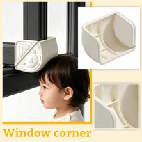 Aluminum Alloy Window Corner Guard with Soft Silicone Protector for Inward Opening, Full Wrap Right Angle One Size