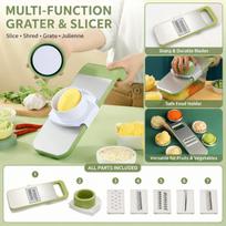 Stainless Multi-Function Vegetable Grater Shredder for Kitchen Potato one size žalia