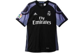 Adidas Real Madrid Vyriški 3-iasis Futbolo Marškinėliai Real Madrid 2016 17 Sezonas Antrieji Išvykos Gerbėjų Edition Marškinėliai Unisex Juodi Al5139 S
