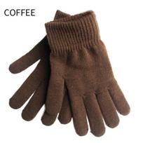 Gifts Winter Warm Thermal Wrist Warmer Plush Lining Mittens Wool Knitted Full Fingered Gloves kava