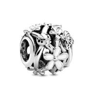 New Pink Daisy Flower Bee mine Firefly Cham Beads fit Original Pendant Charms Silver 925 Bracelet DIY Women Jewelry Berloque