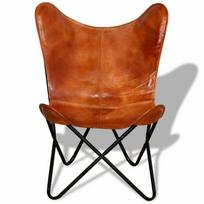 Rankų darbo odinė drugelio kėdė Relax Arm sulankstoma sėdynė Modern Lounge Accent Tan 36x29.5x29.5 gelsvai ruda