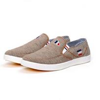 Fashion New Arrival Slipony Men Fashion Men Sneakers Flats Casual Shoes Denim Canvas Shoes Nice Comfortable Men Shoes Loafer fgb67 6.5 chaki