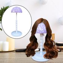 Adjustable Wig Stand Hair Holder with Height Customization violetinė
