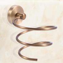 Antique Wall Mount Solid Brass Hair Dryer Holder Storage Rack Bathroom Organizer Shelf
