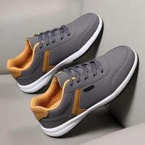Men's Running Shoes  Autumn Shock-absorbing Sports Shoes Plus Size Yellow Flat Bottomed Lightweight Casual Walking Shoes 39