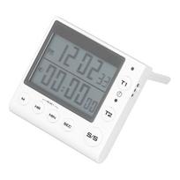 Mini Digital Timer Clock Count Down Up Multifunctional Time Manager Adjustable Volume White for Cooking Study Exercise