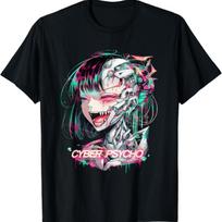 Psychedelic Cyberpunk Trippy Rainbow Cyber Psycho T-Shirt S įvairiaspalvis