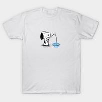 Men Black Print T-shirt Snoopy Oasis No-Cut Transfer Paper Print Cotton Tshirt L balta