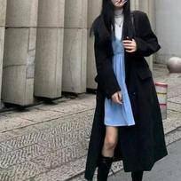 Long Black Temperament Coat Jacket Women Windbreaker Women's Mid Length Suit Women's High-end S juoda