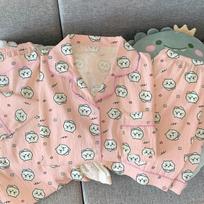 Japanese Chiikawa Cute Jiyi Pajamas Women'S Summer Casual Sweet Short-Sleeved Three-Piece Loungewear M