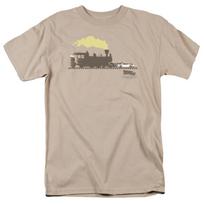 Back To The Future Iii Pushing The Delorean Mens T Shirt Sand Officially License Unisex T-Shirt XL