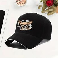 Angry Chihuahua Breaking Through Baseball Cap Adjustable Polyester Casual Unisex Summer Sports Hat One Size