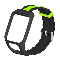 27cm Wrist Straps Band Silica Gel Strap Replace Bracelet Watchband Accessories For TomTom Golfer 2 TomTom Runner 2 1 tamsiai žalia spalva
