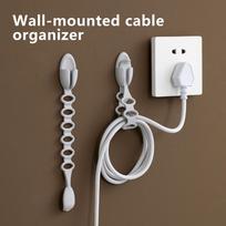 Wall-mounted Cable Organizer With Silicone Adhesive Ties That Stretch To Organize Wires For A Variety Of Kitchen Appliances One Size