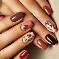 Square Press on Nail Glossy Designs Fake Nail Stick on Nail in 12 Sizes,24Pcs French Nail Tips for DIY Nail Art Decors 1