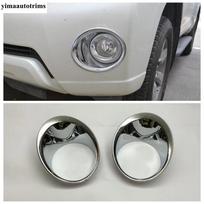 Front Rear Fog Lights Lamps Ring Cover Trim For Toyota Land Cruiser Prado FJ150 2014 - 2017 ABS Chrome Accessories Interior Kit Front Fog Light