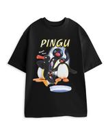Pingu Black Noot Short Sleeved 100% Cotton T-shirt Mens Tees Top Unisex S