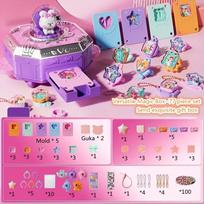 77pcs DIY Magic Box Set for Kids Handmade Ring Jewelry Antique Card Sticker Puzzle Toy Creative Fun Relief Stress