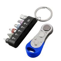 Mini Ratchet Screwdriver With Multiple Bit Set Heavy Duty Steel Build Ergonomic Grip For Mechanics And Home Repairs mėlyna