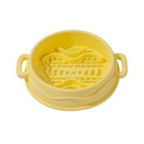 Pet Slow Feeder Bowl Silicone Dog Slow Eating Bowl with Double Handles Non-Slip Pet Feeding Dish with Suction Cups for Large Small Dogs Cats geltona