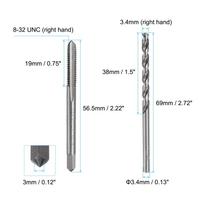 Tap and Drill Bit Set 4-40 8-32 5/16-18 UNC 1/8-27 NPT Straight Flute Thread Tap With 2.3/3.4/6.5/8.3mm Twist Drill Bit Hand Too
