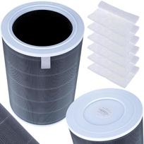 Xiaomi oro valytuvo rinkinys | Pilkas 360° HEPA filtras su RFID lustu + 6x Apsauginė G4 medvilnė | Skirta 2 / 2S / 2C / 2H / 3H / 3C / Pro / Max