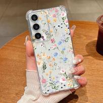 Dėklas Samsung Galaxy A57 A37 A17 A56 A16 A55 A36 A26 A15 A35 A54 A53, su animacinių gėlių raštu, skaidrus, atsparus smūgiams, minkštas telefono dėklas Galaxy S22+ 5G