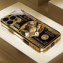 Kūrybiškas turto raštas, auksinės metalinės spalvos dažai, stiklinis telefono dėklas, skirtas iPhone 17 16 15 14 13 12 11 Pro Max 15 14 Plus 17 Air 16E Dangtelis iPhone17