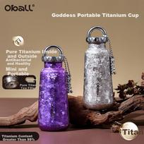 Oball Pocket Titanium Cup Pure Titanium Insulated Cup Tea Water Separation Steamed Tea Water Cup High-end Gift for Girlfriend Wife Birthday