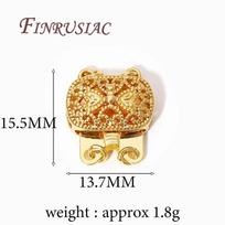 18K Gold Plated Brass with Zircon Connectors For Bracelets,Fasteners Clasps For Jewelry Making Supplies DIY Necklace Accessories 1 piece
