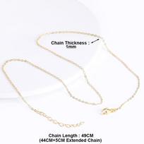 18K Gold Plated Brass Metal Oval Shape Thin Chains Necklace For Jewelry Making Supplies DIY Accessories 2 Pieces