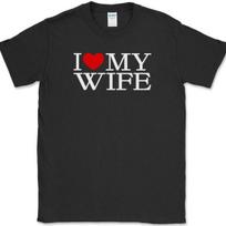 Aš myliu savo žmoną T-shirt Santuoka Vyro Dovana Naujai Susituokusiems Jo Jos Tekstinė Marškinėlė M