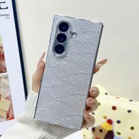 case for Z FOLD 7 6 5 4 3 Plated Feather Pattern Folding Screen Phone Case full coverage Anti-Fingerprint Shock Proof tough Galaxy Z Fold7 sidabras