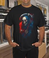 Men's and Women's T-shirts Dual Flame Grim Reaper Graphic T-Shirt XXL