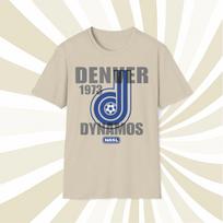 Men's and Women's T-shirts Denver Dynamos 1973 NASL Vintage Offset Printed Soccer T-Shirt S