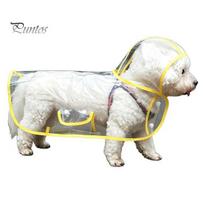 Dog Rainwear Clear Raincoat Poncho, Waterproof EVA Rain Suit for Small Medium Dogs, Gear Pet Jacket with Hood And Leash Hole, Teddy Bichon Outdoor M geltona