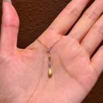 Gold Brushed Water Drop Necklace Light Luxury Cold Collarbone Chain