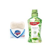 Safeguard Pure White Soap & Colgate Jasmine Green Tea Mouthwash Bundle
