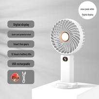 WEZHO Portable Digital Display Fan Mini Desktop USB Fan 3 Speed Settings Silent Design White balta