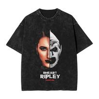 Terrifier X Rhea Ripley Cotton T-Shirt Art the Clown meets WWE Cotton Tee S