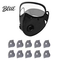 Dust Protection Mask Reusable Carbon Filter with Adjustable Goggles 6-Layer Face 10 Filters juoda